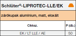 Zárókupakok Schlüter®-LIPROTEC-LLE/EK